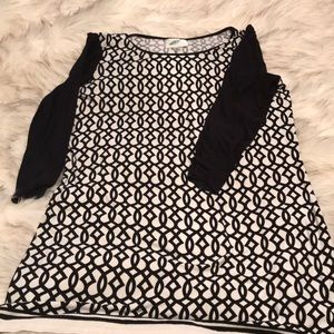 Black and white long sleeve nurture tunic or dress